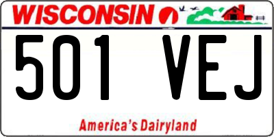 WI license plate 501VEJ