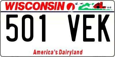 WI license plate 501VEK