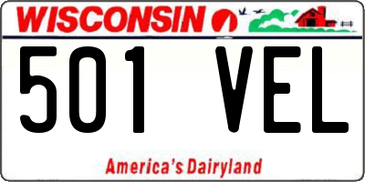WI license plate 501VEL