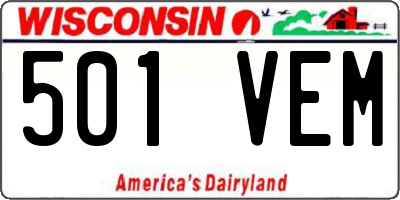 WI license plate 501VEM