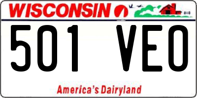 WI license plate 501VEO