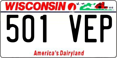 WI license plate 501VEP