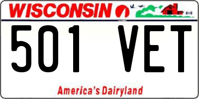WI license plate 501VET