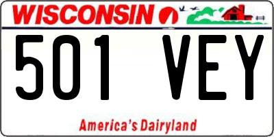WI license plate 501VEY
