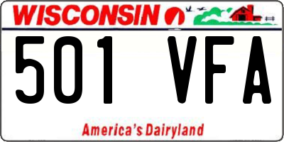 WI license plate 501VFA
