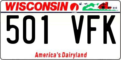 WI license plate 501VFK