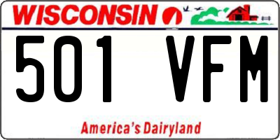 WI license plate 501VFM