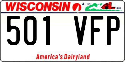 WI license plate 501VFP