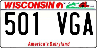 WI license plate 501VGA