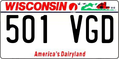 WI license plate 501VGD