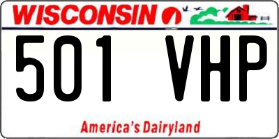 WI license plate 501VHP