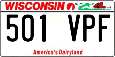 WI license plate 501VPF