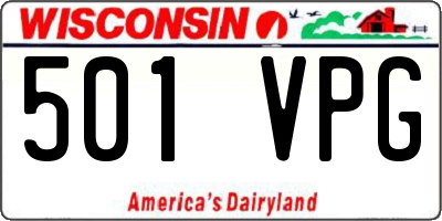 WI license plate 501VPG