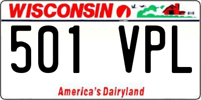 WI license plate 501VPL