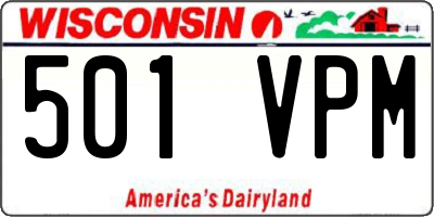 WI license plate 501VPM