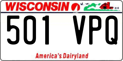 WI license plate 501VPQ
