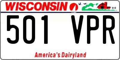 WI license plate 501VPR