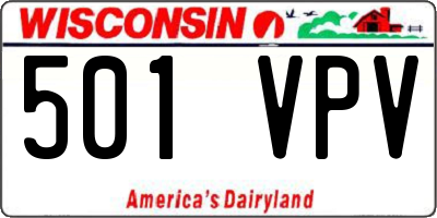 WI license plate 501VPV