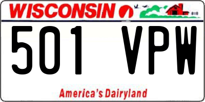 WI license plate 501VPW