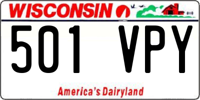 WI license plate 501VPY