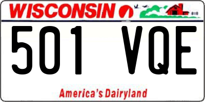WI license plate 501VQE