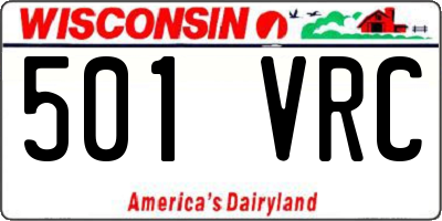WI license plate 501VRC