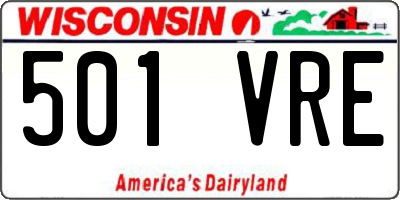 WI license plate 501VRE