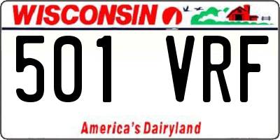 WI license plate 501VRF
