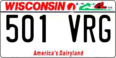 WI license plate 501VRG