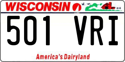 WI license plate 501VRI