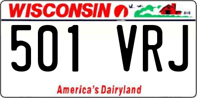 WI license plate 501VRJ
