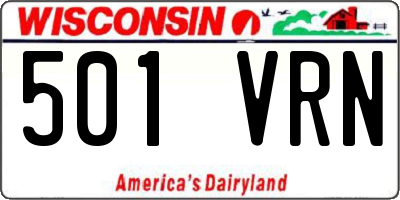 WI license plate 501VRN