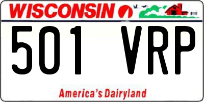 WI license plate 501VRP