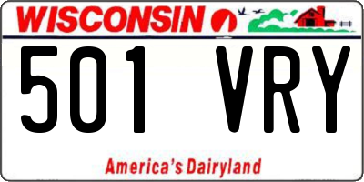 WI license plate 501VRY