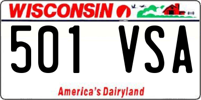 WI license plate 501VSA