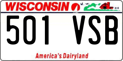WI license plate 501VSB
