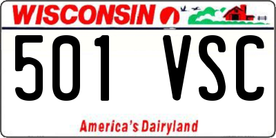 WI license plate 501VSC