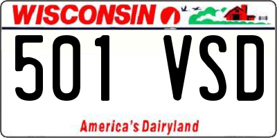 WI license plate 501VSD