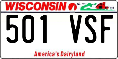 WI license plate 501VSF
