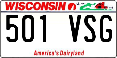 WI license plate 501VSG