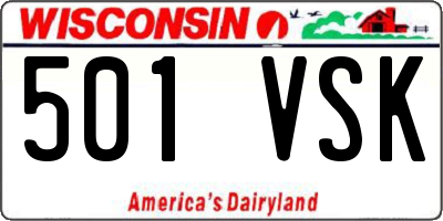 WI license plate 501VSK