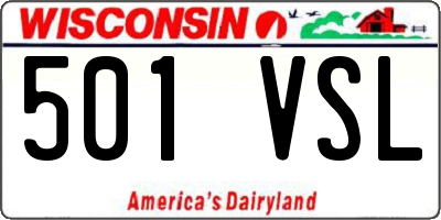 WI license plate 501VSL