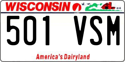 WI license plate 501VSM