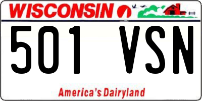 WI license plate 501VSN