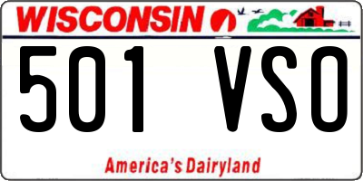 WI license plate 501VSO