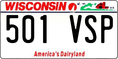 WI license plate 501VSP