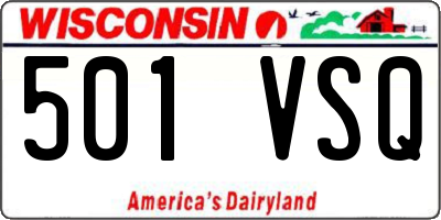 WI license plate 501VSQ