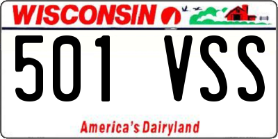 WI license plate 501VSS