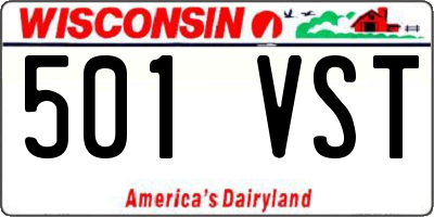 WI license plate 501VST