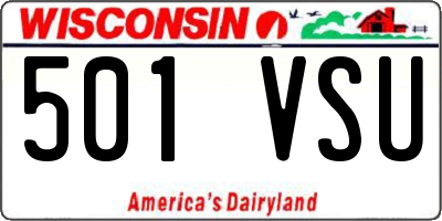 WI license plate 501VSU